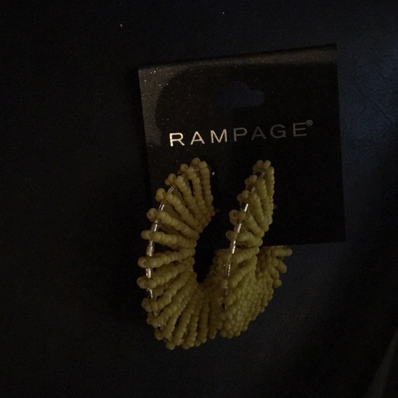 New Rampage Yellow Beaded Hoops - Picture 2 of 2
